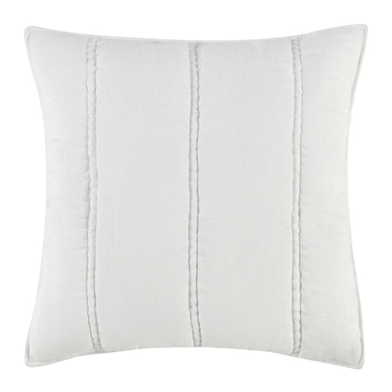 Rowen Sustainable Fabric Beige Standard Sham, Euro, White