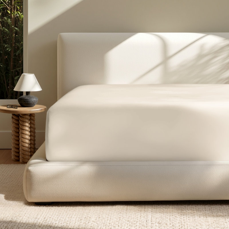 24" Extra Deep Pocket Microfiber Fitted Sheet, California King Fitted Sheet, Sand