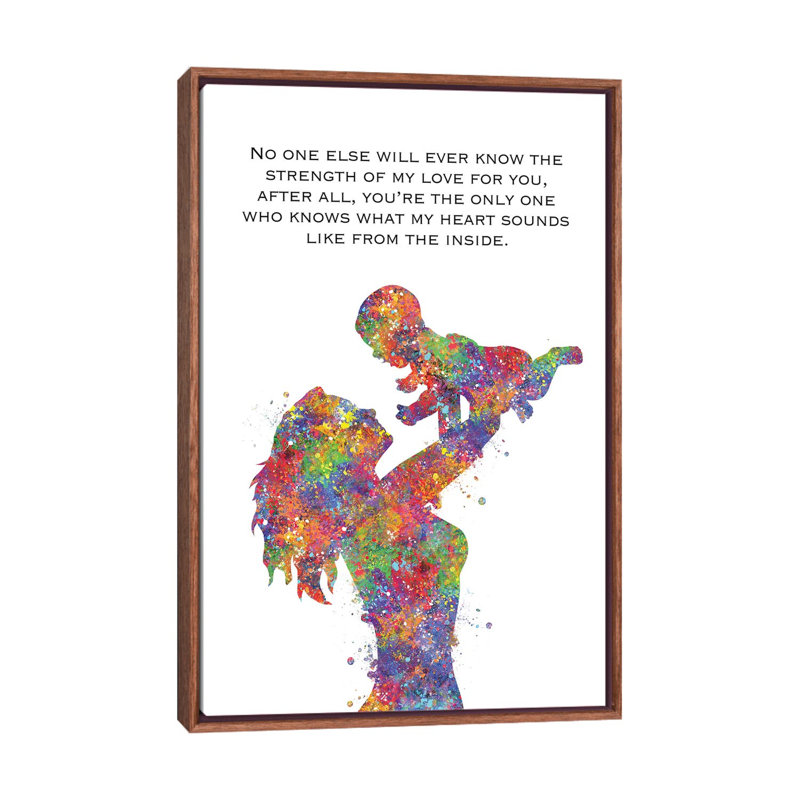 «Mother Baby Quote» - Impression, H 60 po x l 40po x P 1,5 po, Cadre bois classique