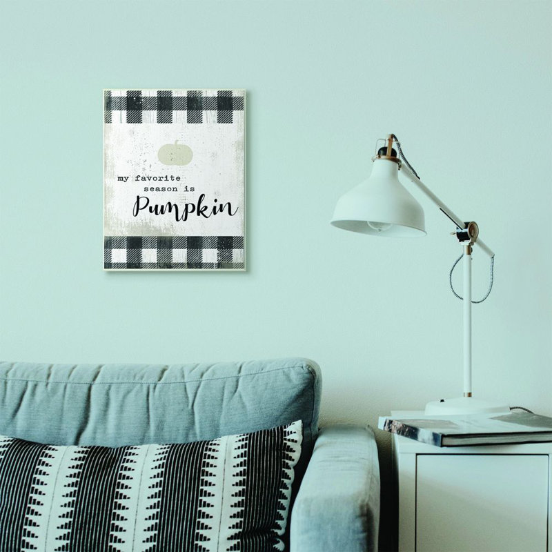 «Favorite Season Is Pumpkin», impression, H 19 po x l 13 po, Plaque en bois