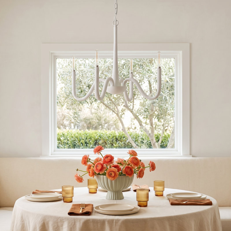 Saxony 4 - Light Steel Dimmable Chandelier