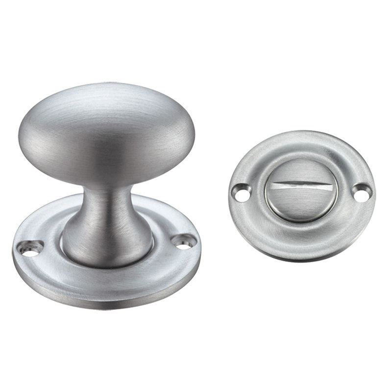 Oval Thumb Turn with Coin Release Rosette, Satin Chrome