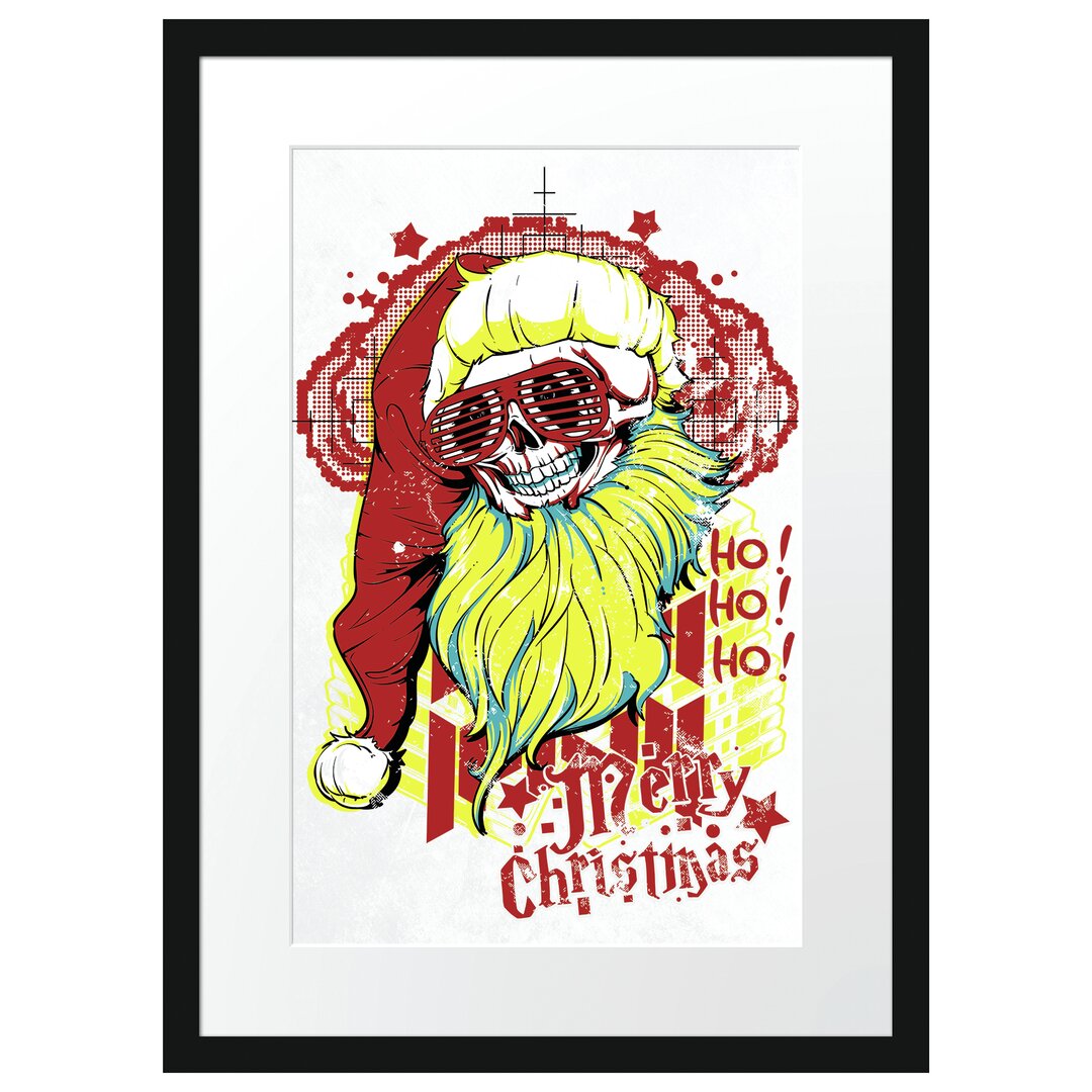 Gerahmtes Poster Dead Santa White