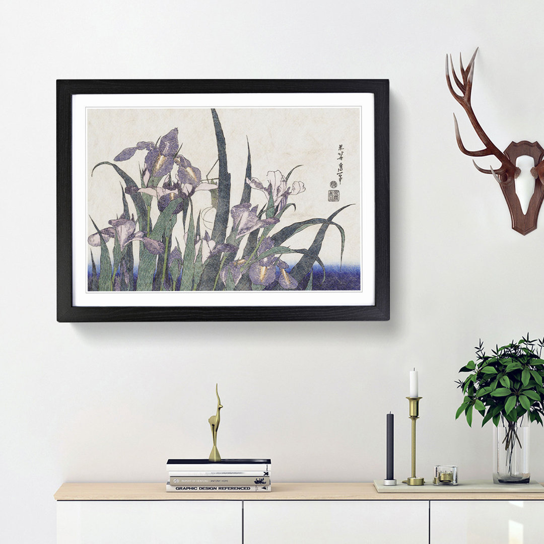 Irises by Katsushika Hokusai - Framed Print