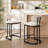 Alrick Modern Linen Upholstered 25.6" Counter Height Kitchen Stool With Metal Sled Base-343912253