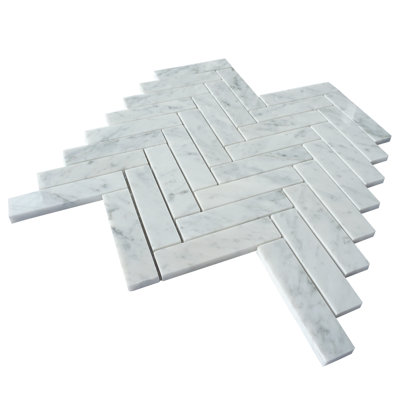 Polished Marble Herringbone / Chevron Mosaic Wall & Floor Tile