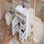 Meuble-lavabo 36 po avec comptoir en céramique, structure en bois massif, armoire en MDF et peuplier, tiroirs rabattables, tablette réglable et poignées en alliage de zinc-1007522767