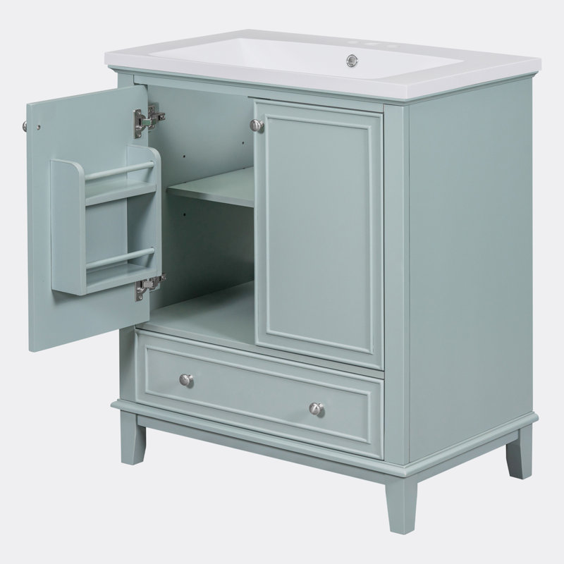 Deschanel 30'' Free Standing Single Bathroom Vanity with Ceramic Top