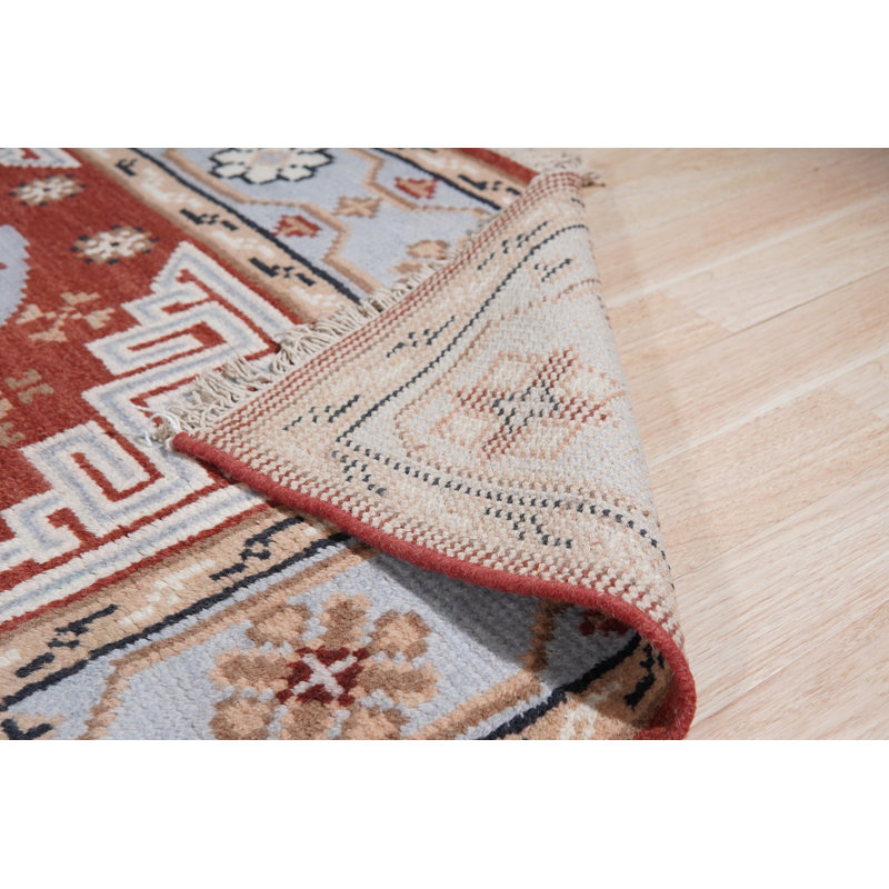 Tapis floral en laine noué à la main Talia, Rectangle de 10 pi x 14 pi
