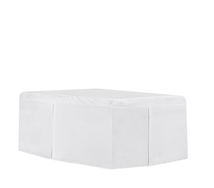 Tailored Dorm Sized Bed Skirt, White