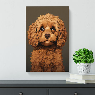 Cockapoo Minimalism Art No.3 - Wrapped Canvas