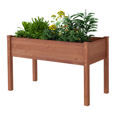 48X24X30 Inch Raised Garden Bed With Legs, Elevated Wooden Planter Box For Outdoor Plants Flowers Fruits Vegetable Herb
