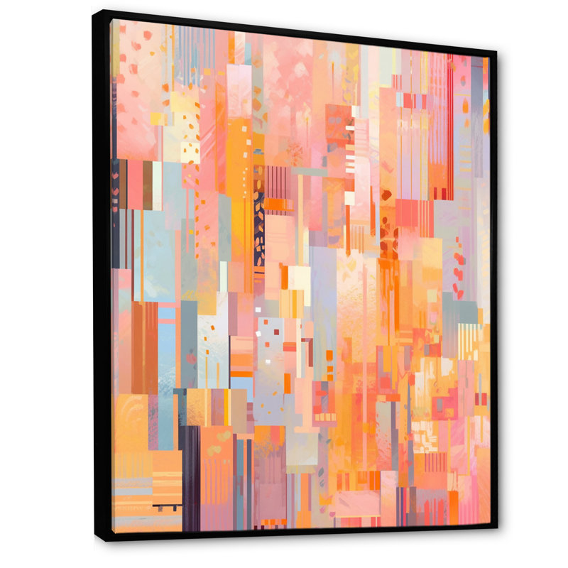 «Pink Orange», impression sur toile, Cadre flottant noir, H 32 po x l 16 po x P 1 po