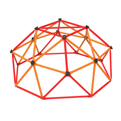 Dôme d'escalade pour enfants de 3 à 8 ans Gardenature, Jungle Gym pour l'intérieur et l'extérieur, dôme d'escalade géométrique supportant une structure de jeu en métal anti-rouille de 880 lb, jouets pour enfants, approuvé ASTM, rouge et orange