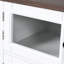 Îlot de cuisine de 54,9 po avec portes de grange, station de charge intégrée, tablettes réglables et abattant pour chariot de rangement de salle à manger, 2 tiroirs et 4 armoires