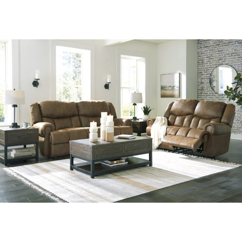 Canapé inclinable en cuir 76 po, 47" H x 92" W x 42" D