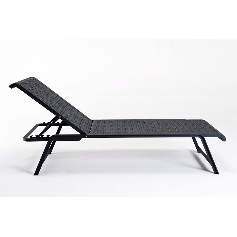 Tline Outdoor Chaise Lounge, Black