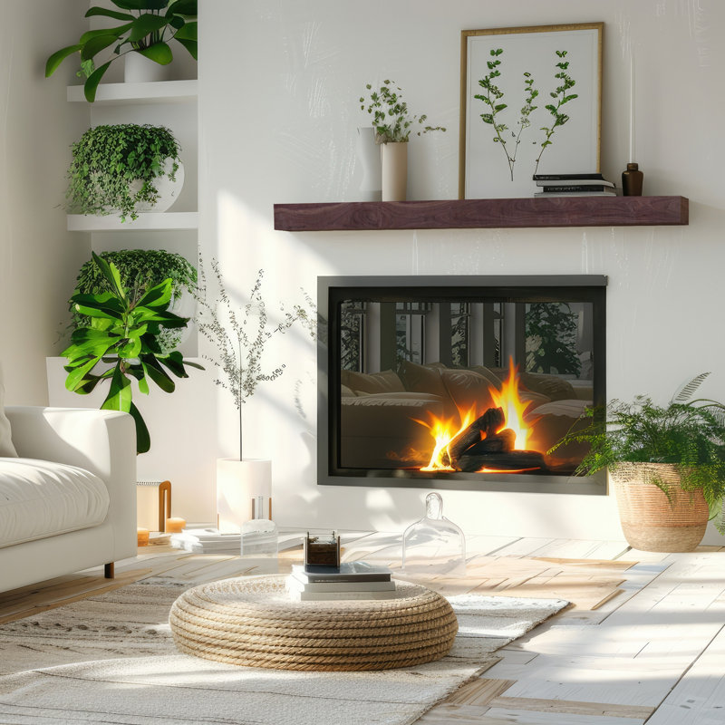 5.25 In. D X 9.25 In. W X 48 In. L Unfinished White Oak Wood Mantel, 60" L, Natural Walnut