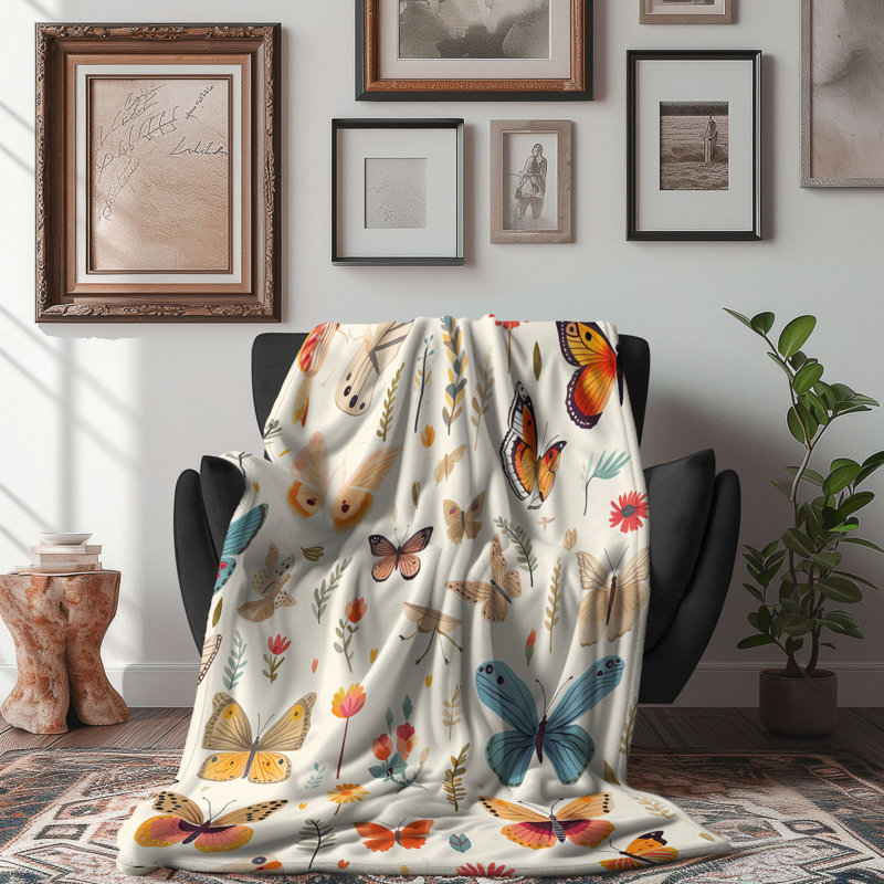 Garden Flutters - Couverture de qualité supérieure 1 pièce, Grand lit