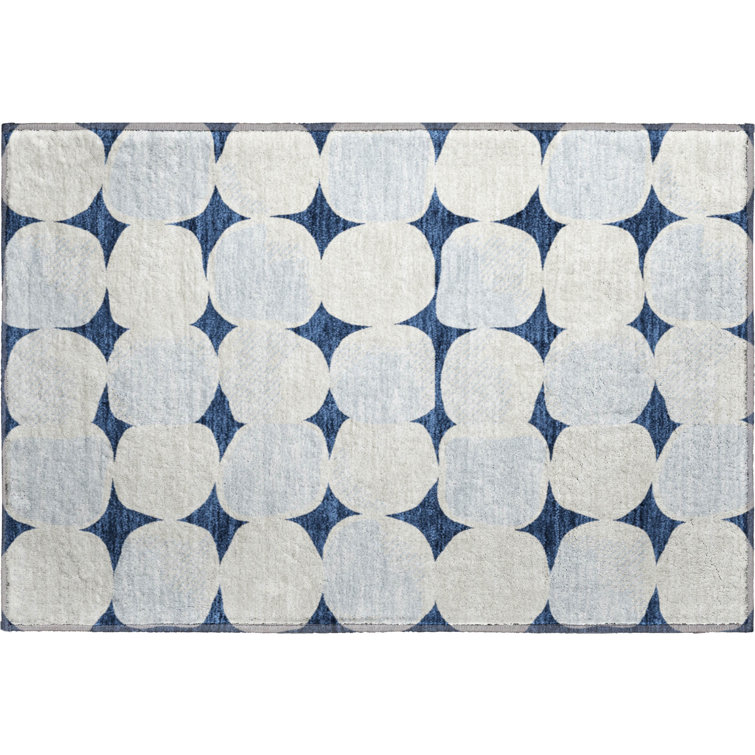 Premium Machine Washable Prisco Navy Rug