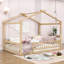 Lit plateforme en bois avec clôture et lattes Hayti-88407387-88407385
