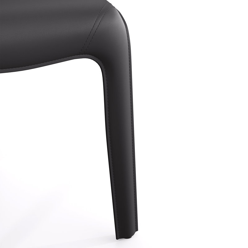 Saddle Leather Dining Chair, Black