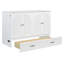 Lit escamotable double avec grands tiroirs, blanc-129436288