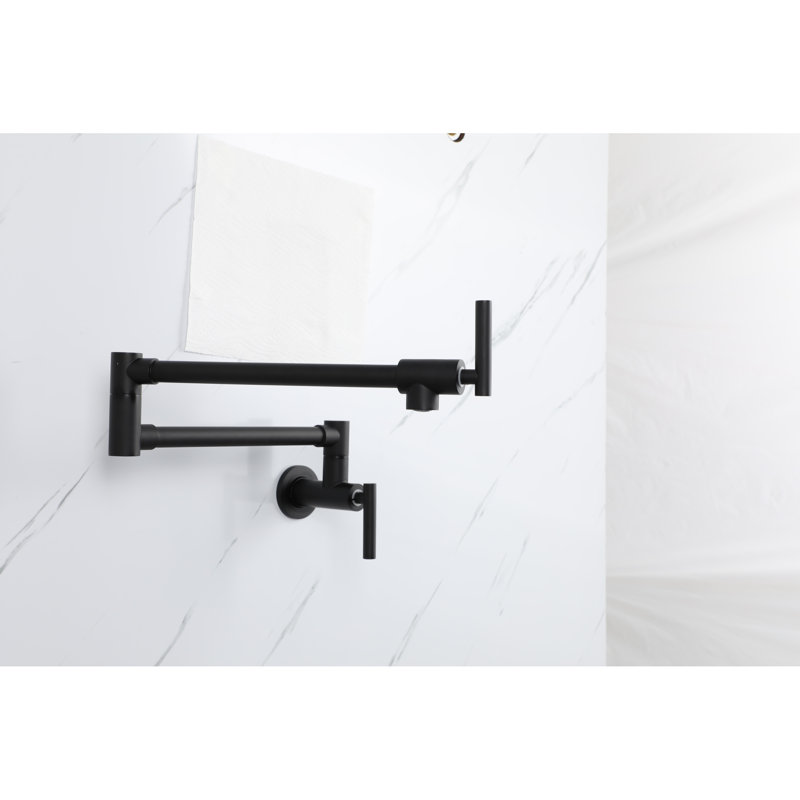 Stretchable Double-jointed Brass Modern Wall Mount Kitchen Pot Filler For Efficient Cooking