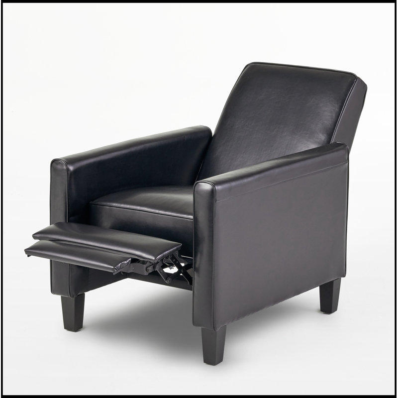 Fauteuil rembourré avec dossier doux et pieds en bois robustes, Black