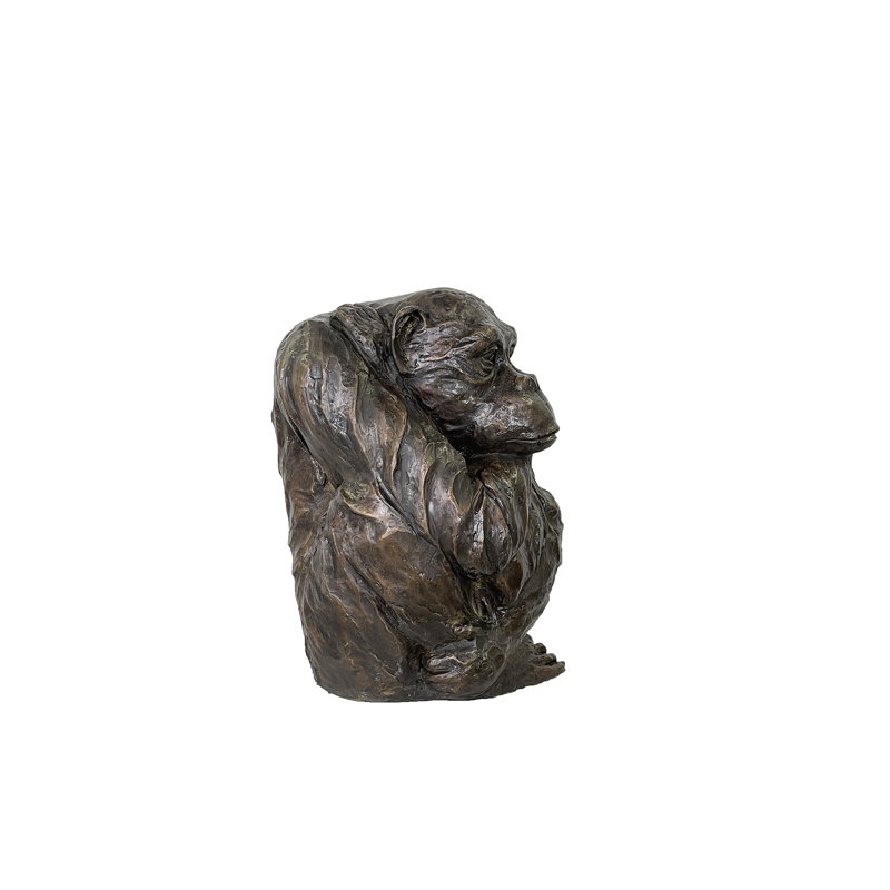 Bronze Lonely Monkey Sculpture