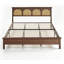 Très grande base de lit en rotin, lit plateforme en bois Boho, lattes silencieuses, aucun sommier tapissier requis