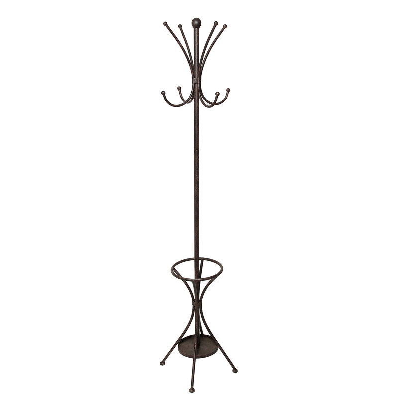 Elliot Freestanding 4 - Hook Coat Rack, Antique Brown