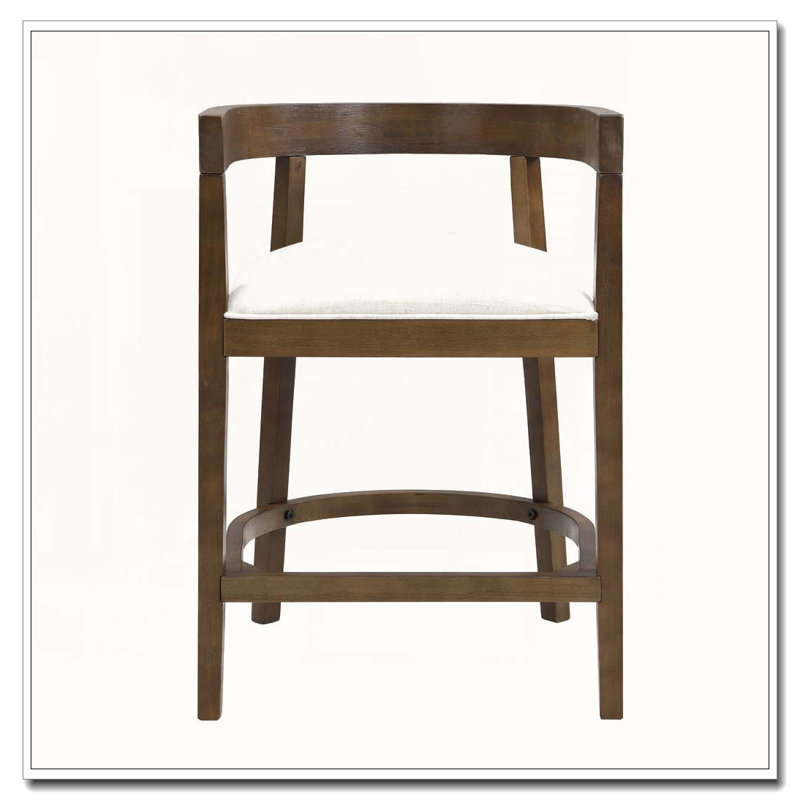 Tabouret de comptoir en bois d'hévéa, Tabouret de comptoir (siège d'une hauteur de 22,7, Teck