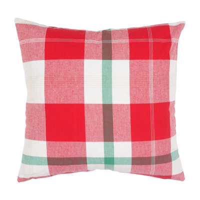  Plaid Cotton Throw Pillow