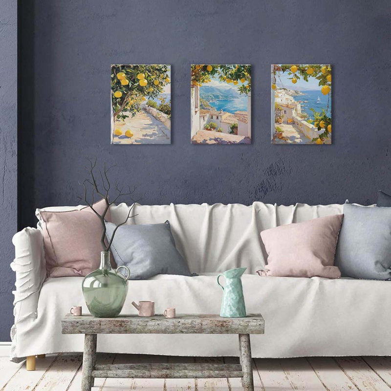3 Piece Wrapped Canvas Print, 60 cm H x 40 cm W