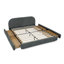Upholstered Bed with Curved Headboard, Circle Yarn Fabric, Sturdy Legs & Wheeled Drawer Storage-189958785-189958790