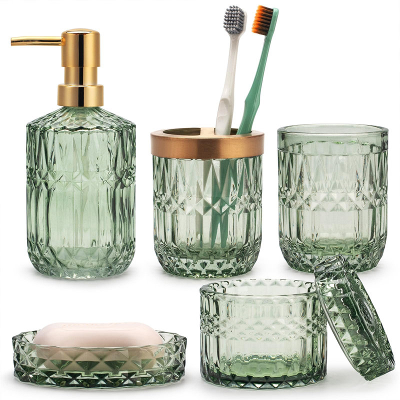 Bibby Bathroom Accessory Set, Green