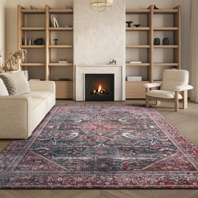 Adream Oriental Dark Green/Rust Area Rug