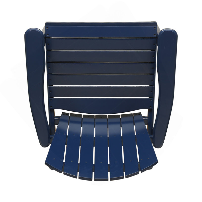 Outdoor Weather Resistant Acacia Wood Adirondack Dining Chairs (Set Of 2), Blue Navy Finish, Navy Blue