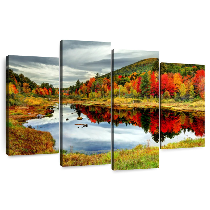 Alvord White Mountains Lake en automne, H 54 po x l 84 po