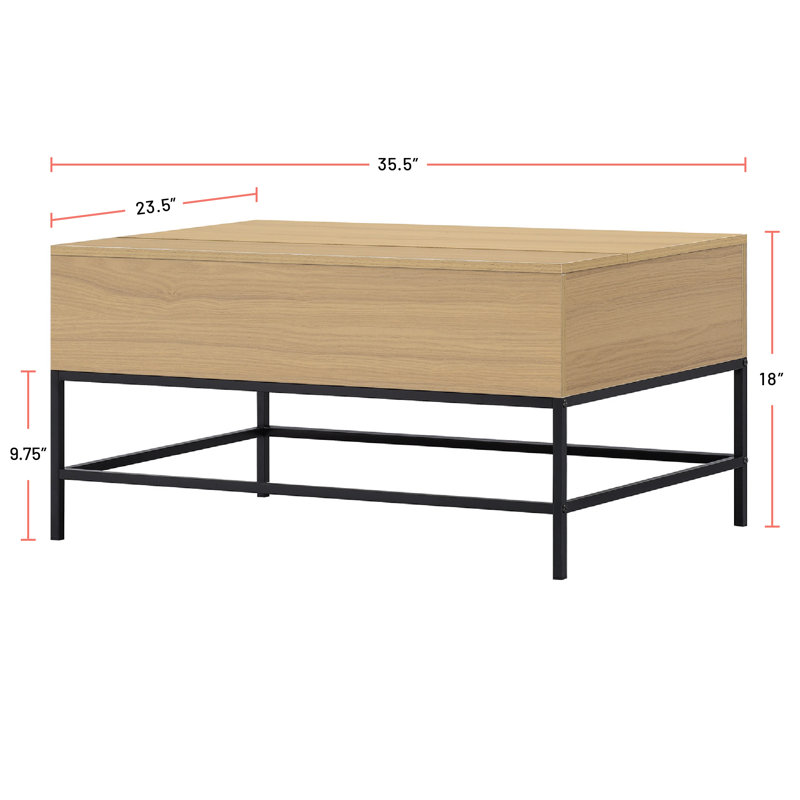 Lift Top 4 Legs Coffee Table with Storage