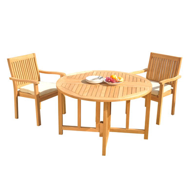Mashburn Teak Bistro Set by Rosecliff Heights