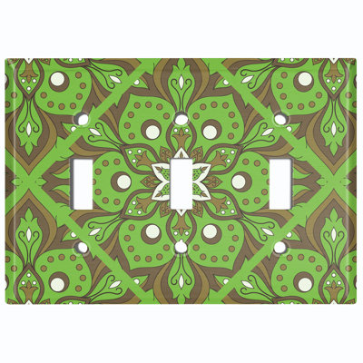 Patterned 3 - Gang Toggle Light Switch Standard Wall Plate