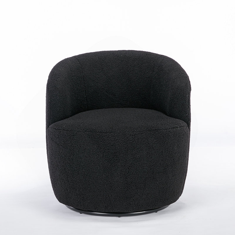 Teddy Fabric Swivel Accent Armchair Barrel Chair With Powder Coating Metal For Comfortable And Rotating Seating In Various Rooms