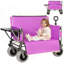 Chariot pliable 3-en-1 avec banc et table pliante à l'arrière, capacité de 500 lb, idéal pour le camping, la plage et le jardin-124642018