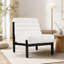 Chaise d'appoint Living Fluffy grise avec structure en bois massif naturel-830046927-830046926