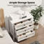 Commode 3 tiroirs déco en rotin naturel-877889236
