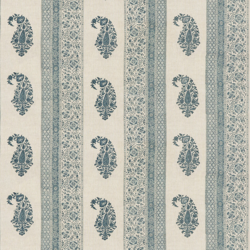 Portobello Linen Fabric, Blue