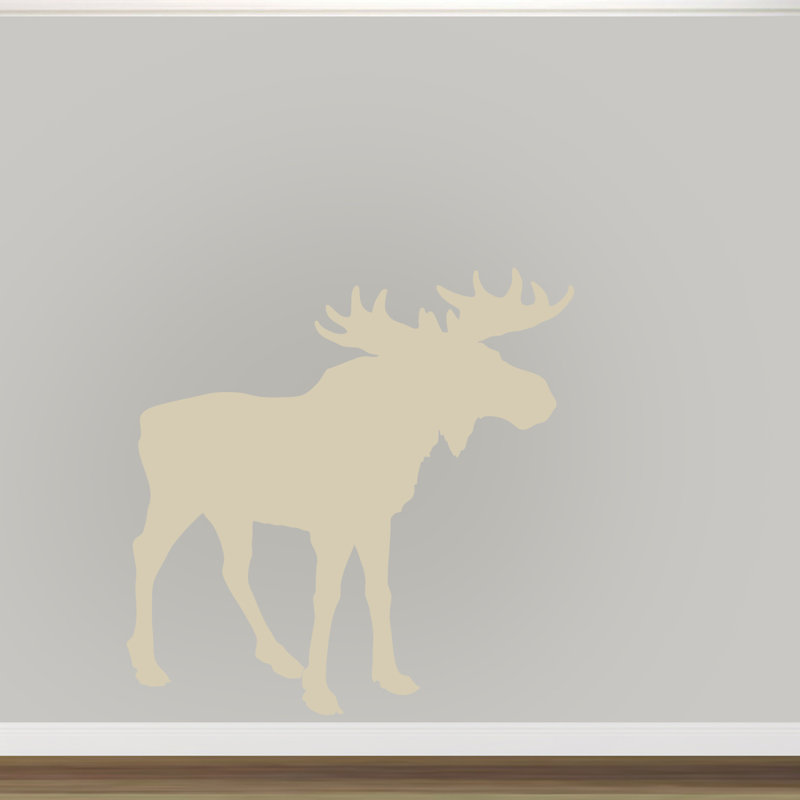 Décalcomanie murale silhouette orignal, Beige