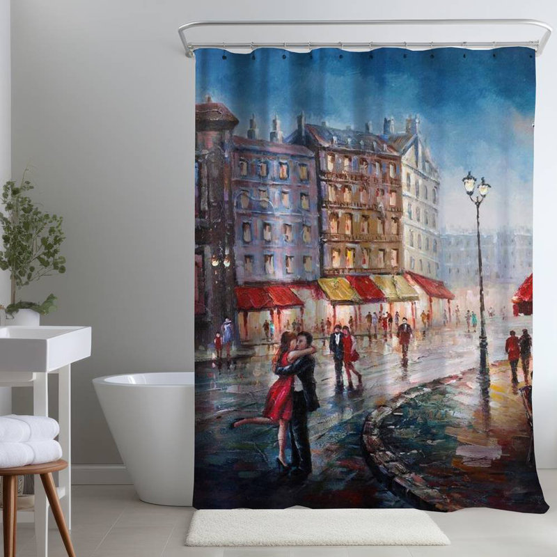 Shower Curtain ST20 – Polyester Shower Curtain, Dye Sublimation Print, 71" W × 74" L